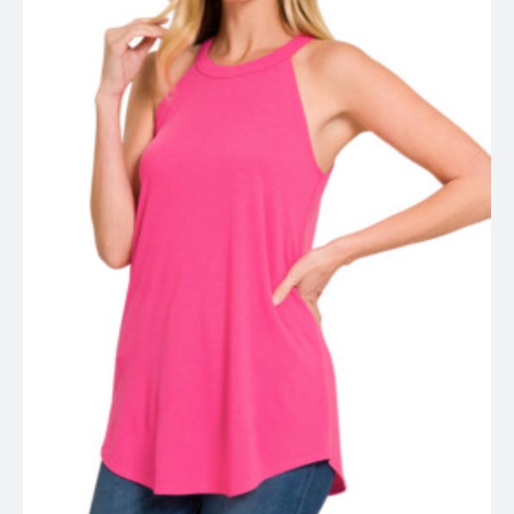 Women's Sleeveless Tank Top in PINK Size X-LARGE